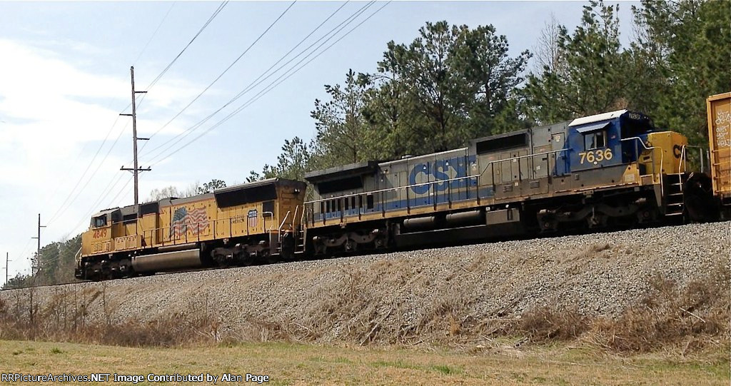 UP SD70M 4849 led CSX C40-8 7636